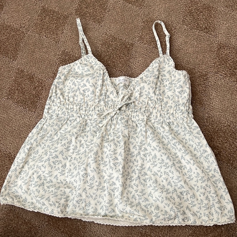 Brandy Melville (John Galt) floral crop top with adjustable straps
